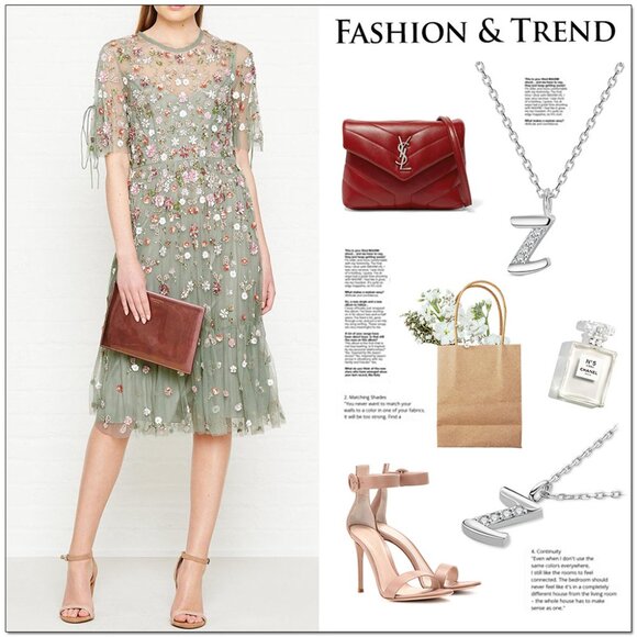 SHEGRACE 925 Sterling Silver Initial Letter Z Pendant Necklace W Cubic Zirconia - Picture 6 of 7